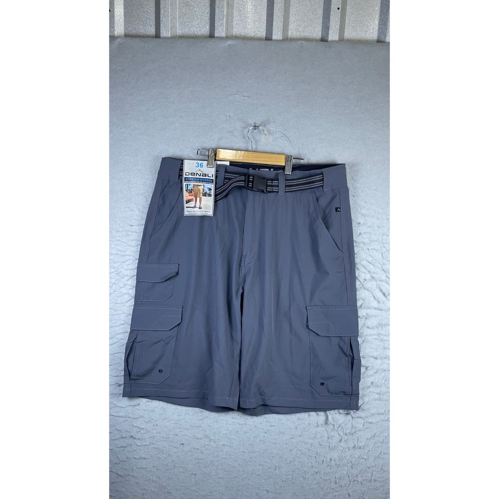 Denali Stretch Hybrid Shorts Mens 36 Dusty Grey New Cargo Belted D459553S